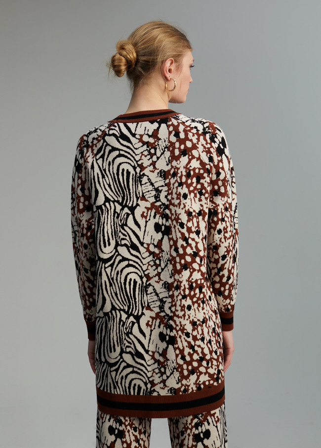 Camisola de malha estampada