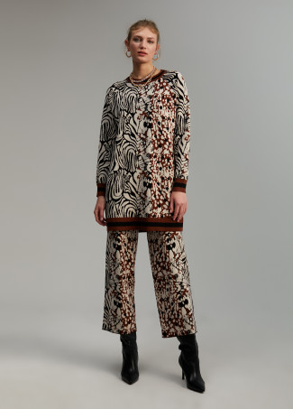 Printed knit sweater