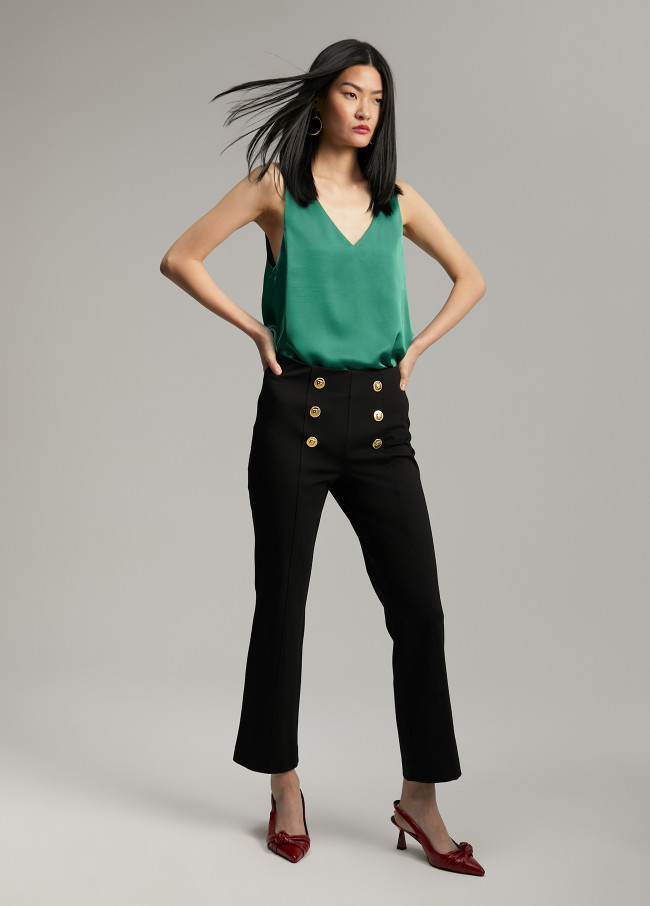 Button detail trousers