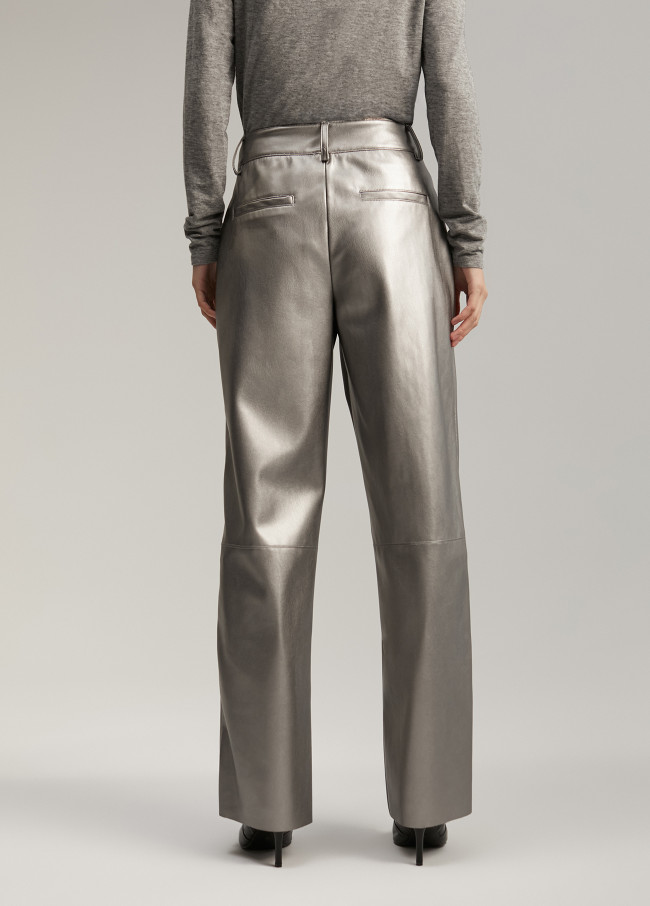 Faux leather trousers
