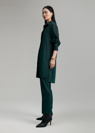 Blusa lunga in maglia in lurex