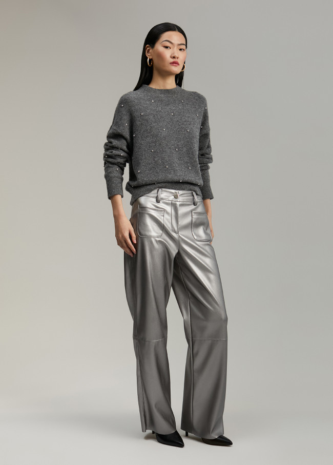 Faux leather trousers