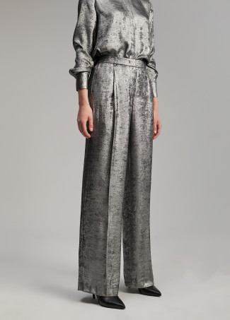 Pantalon droit lamé