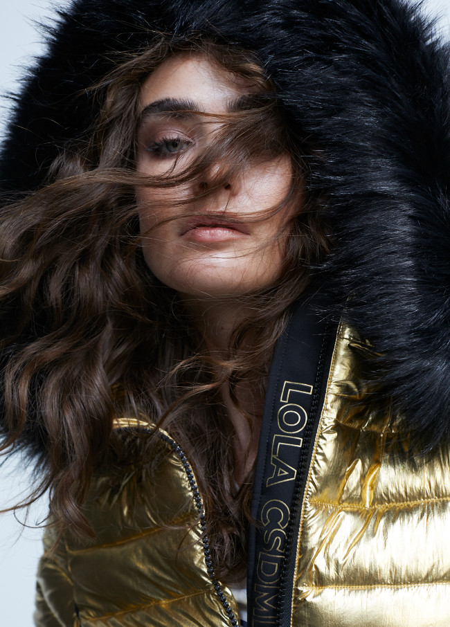 Metallic puffer jacket