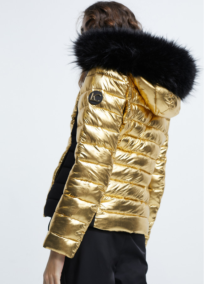 Metallic puffer jacket