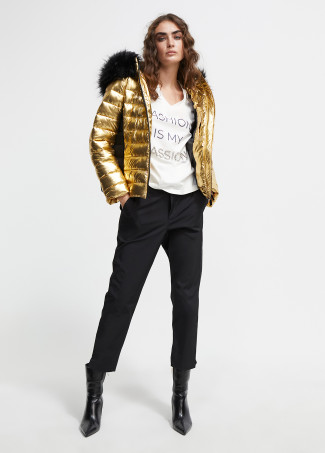 Chaqueta acolchada metalizada