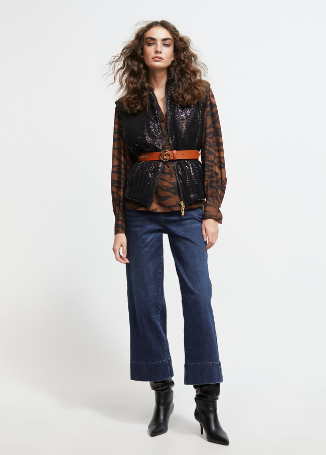 Sequinned-effect waistcoat
