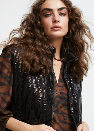 Sequinned-effect waistcoat