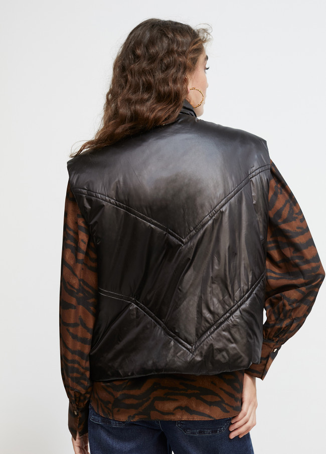Veste sans manches effet pailleté