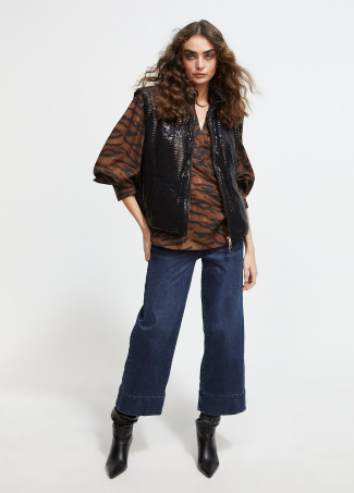 Gilet effetto paillette