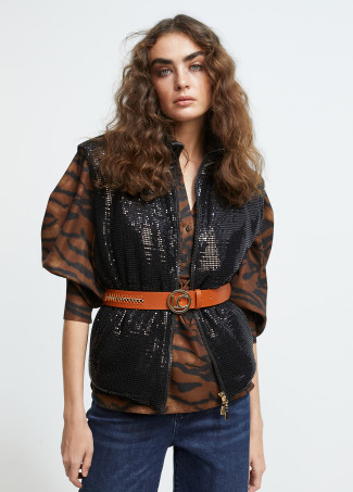 Sequinned-effect waistcoat