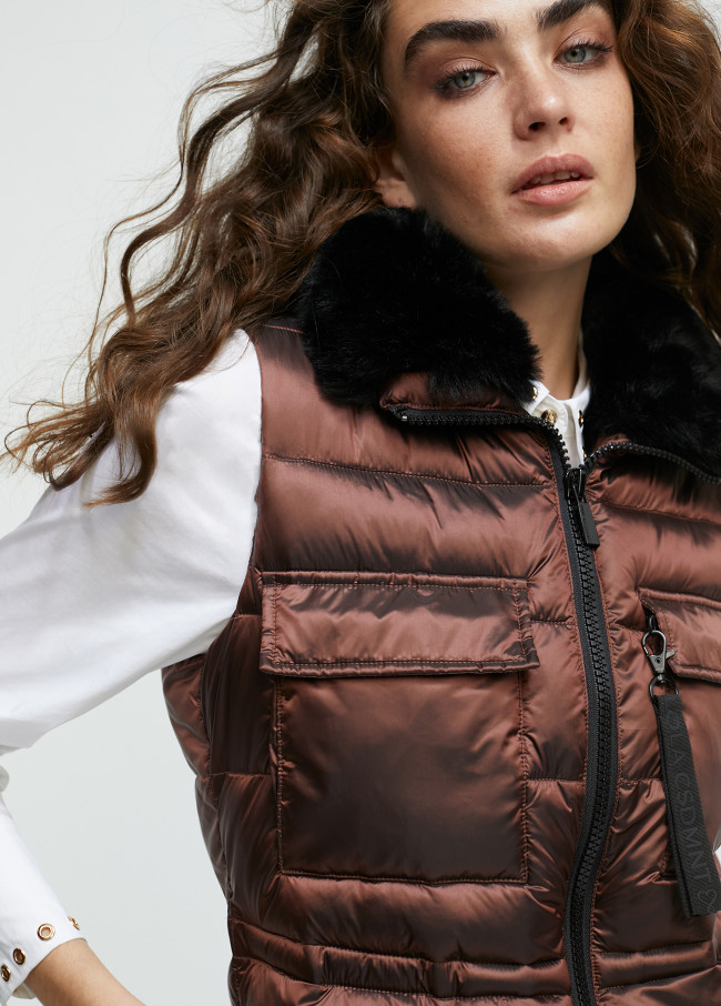 Gilet collo pelliccia