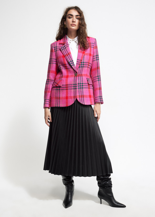 Blazer quadri tweed