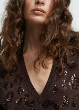 Camisola com pormenor de lantejoulas