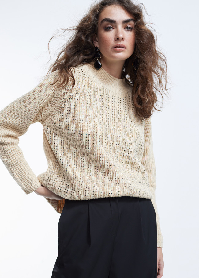 Sweater with diamanté detail