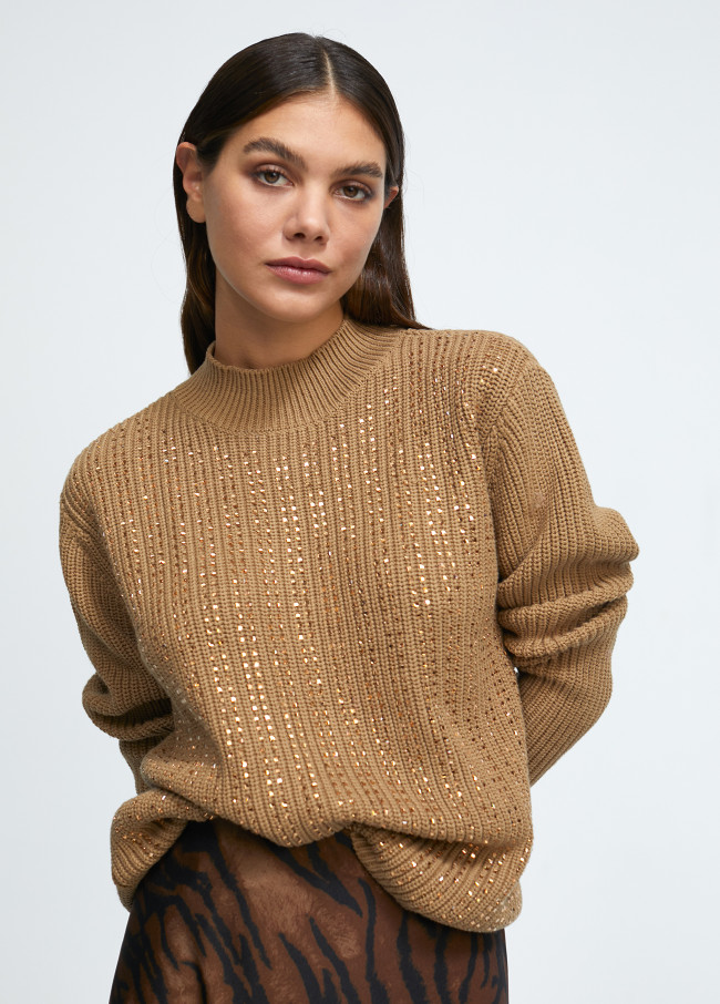 Sweater with diamanté detail