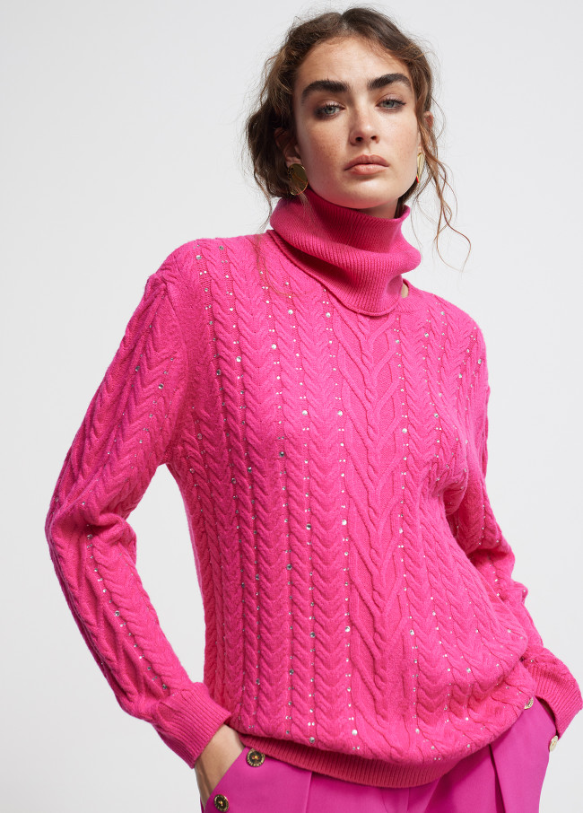 Sweater with diamanté detail