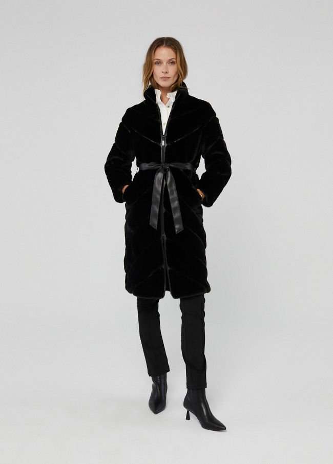 Manteau fourrure combiné