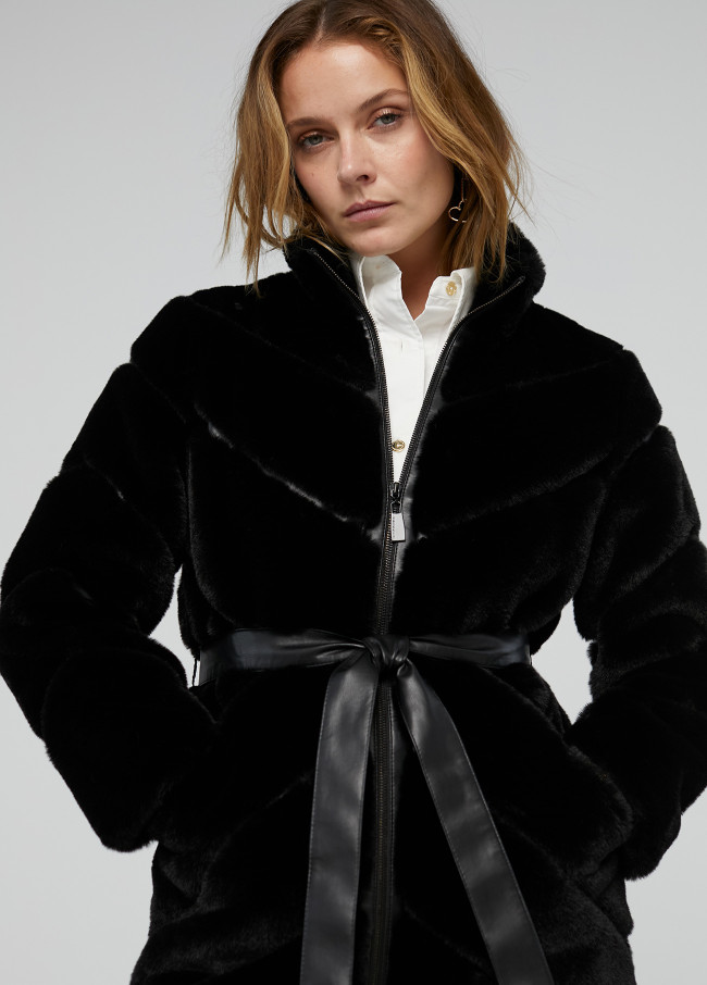 Manteau fourrure combiné