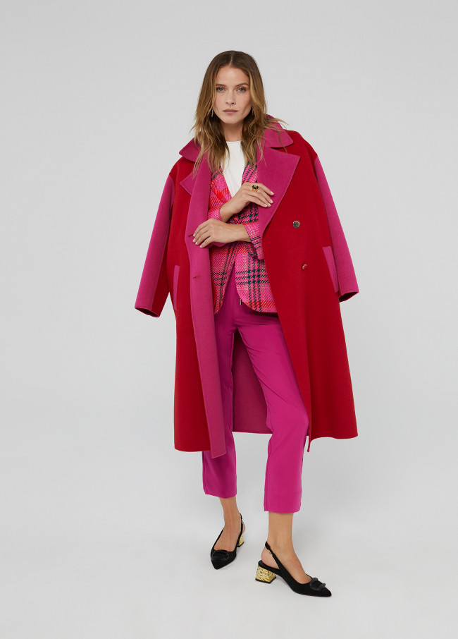 Two-tone handcrafted coat