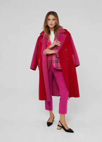 Two-tone handcrafted coat