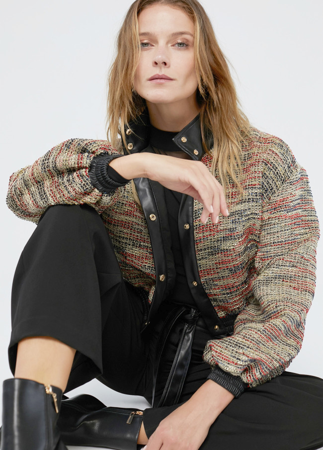 Tweed bomber jacket