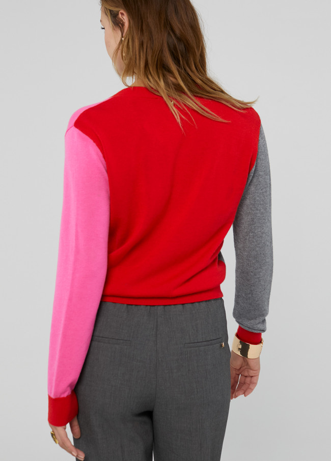 Cardigan dreifarbig