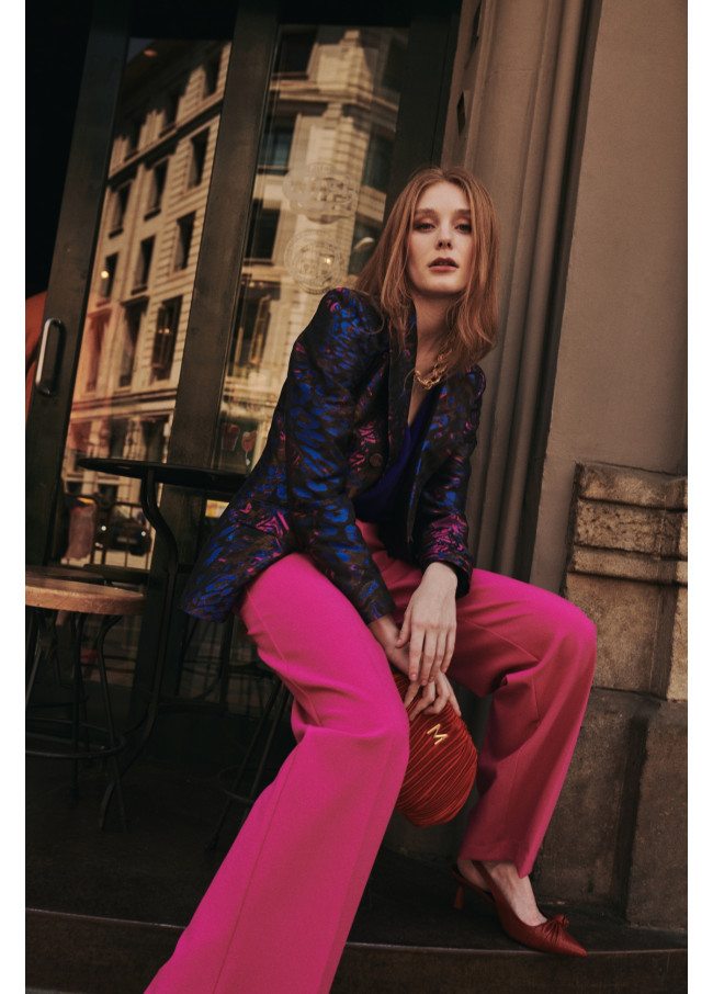 Blazer em jacquard estampado