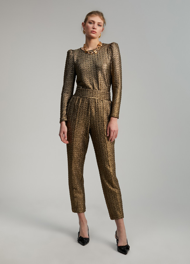 Gold-toned jogging trousers