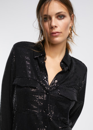 Sequinned knit shirt