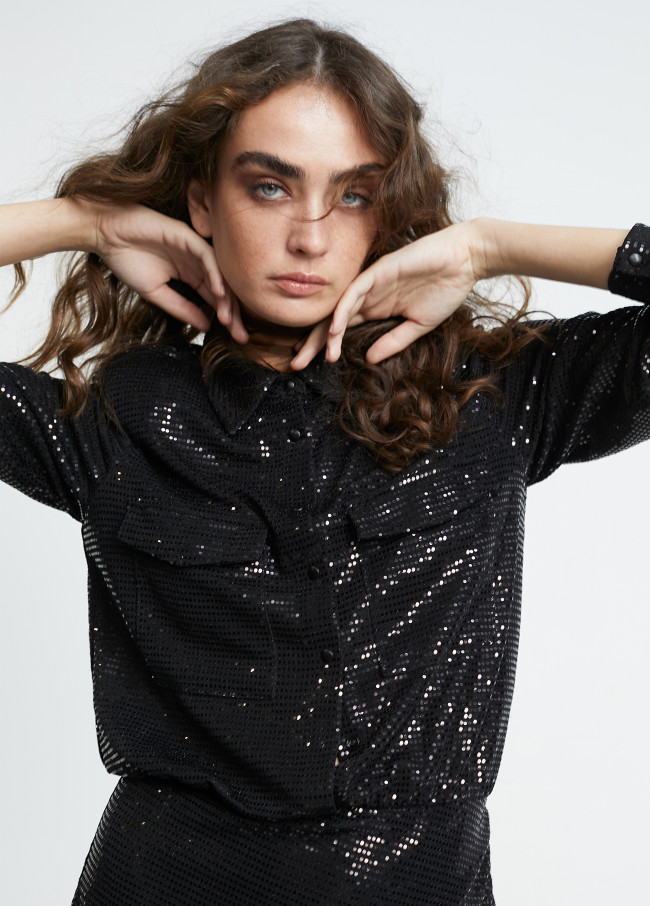 Robe en maille pailletée