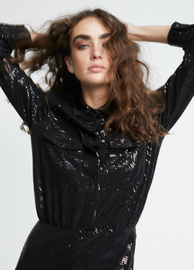 Sequinned knit dress