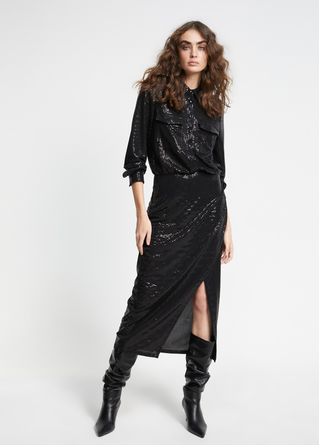 Sequinned knit dress