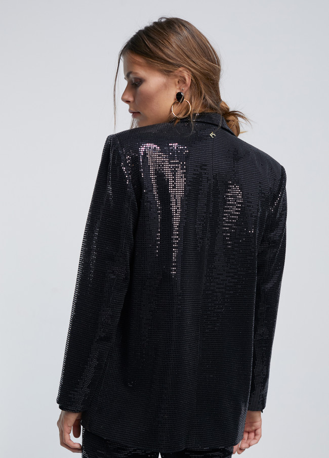 Strickblazer Pailletten