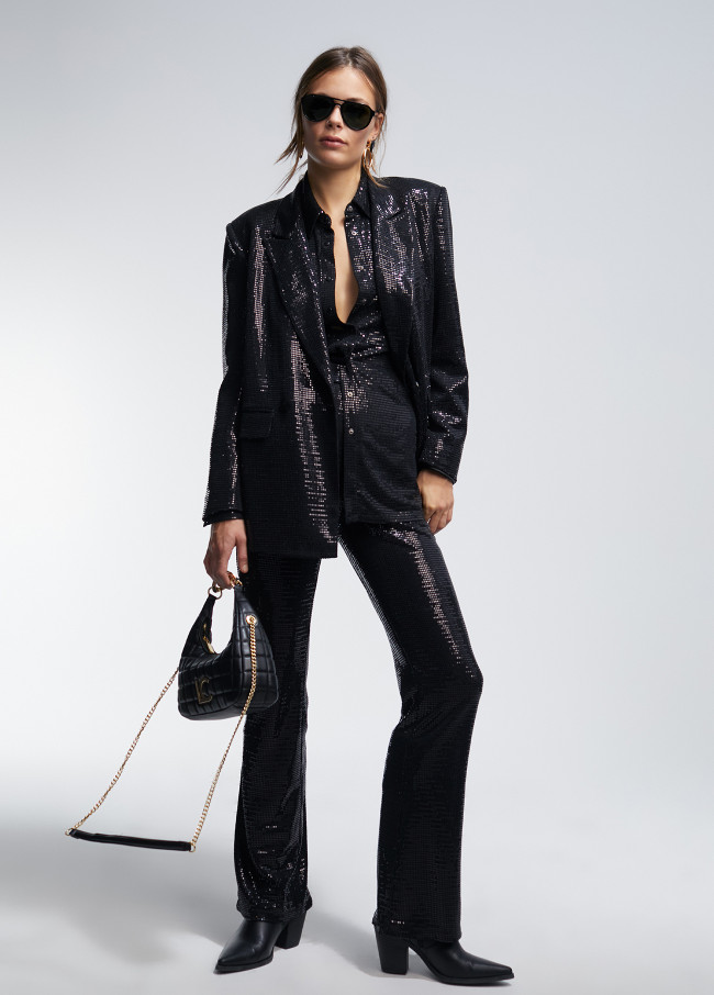 Blazer maglia paillette