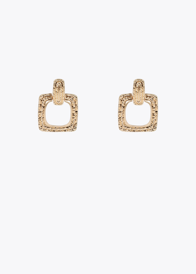 Boucles d’oreilles deux pièces dorées