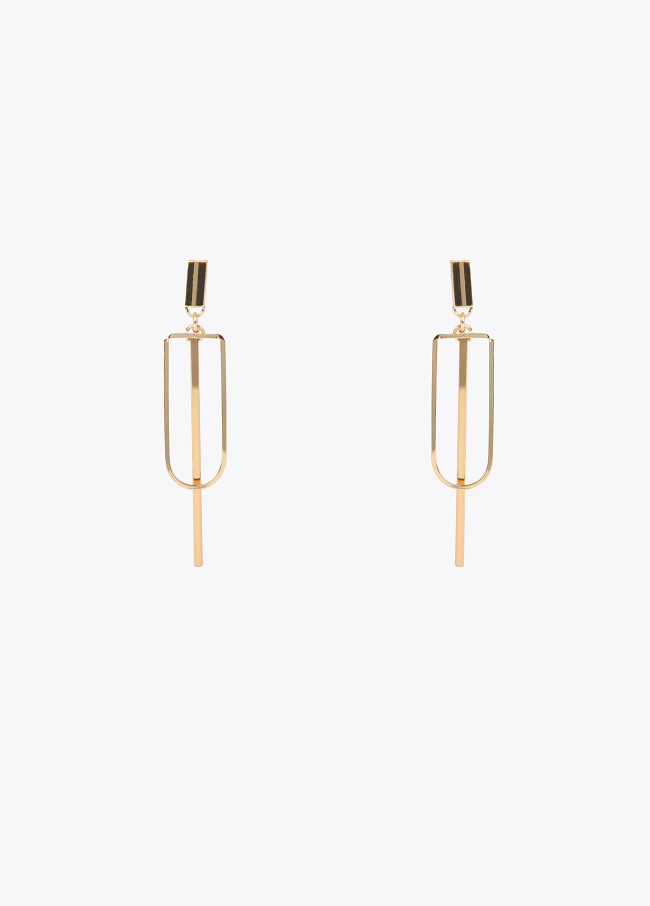 Two-piece gold-toned earrings