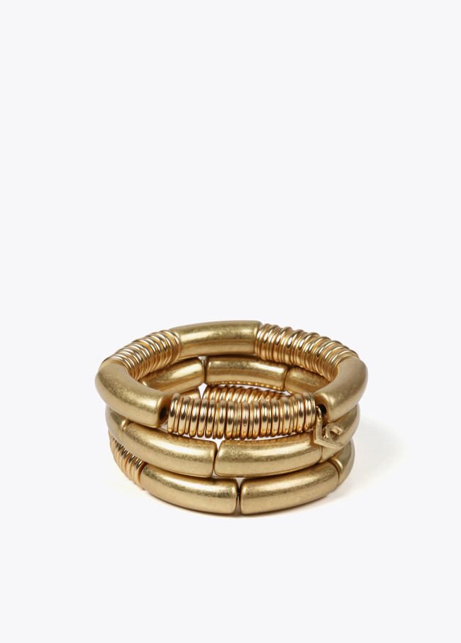 Pack pulseras elásticas oro mate