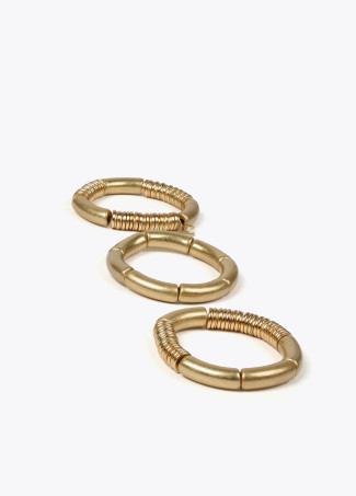 Conjunto de pulseiras elásticas douradas