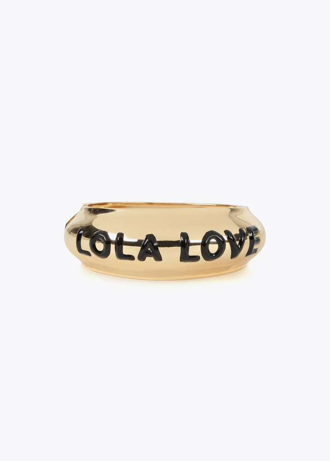Pulseira dourada com mensagem