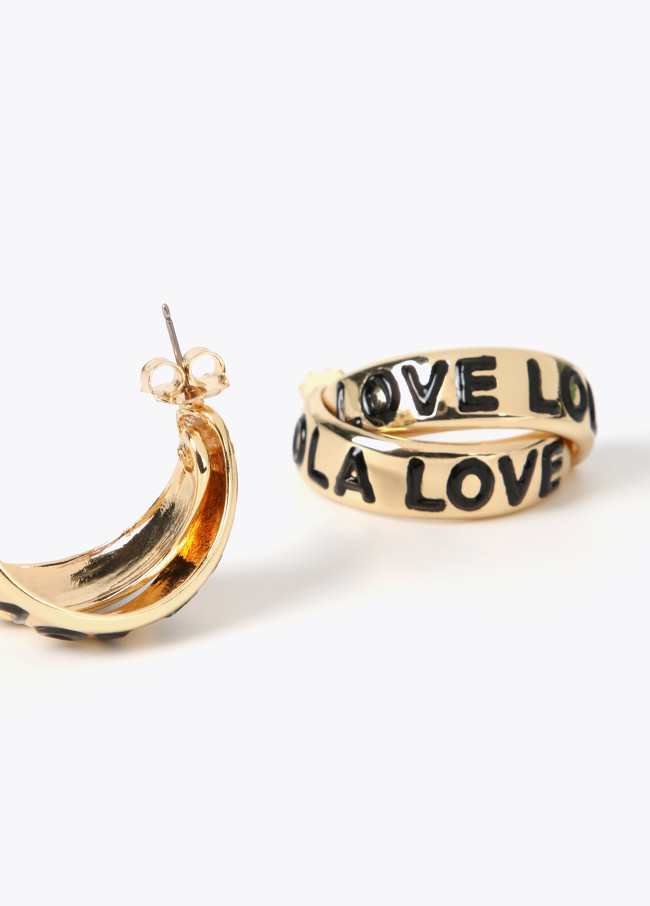 Gold-toned double-hoop earrings