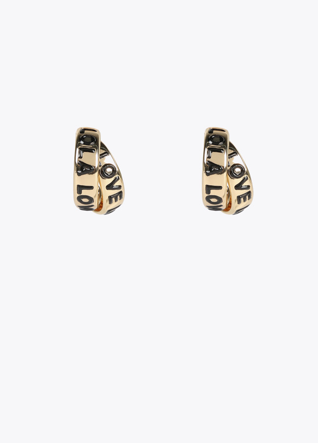 Gold-toned double-hoop earrings
