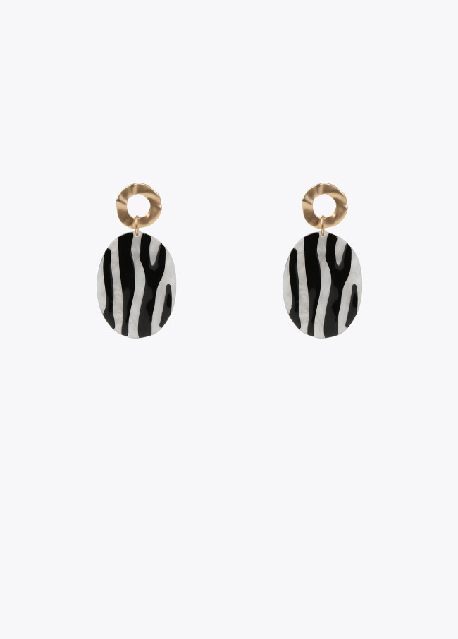 Pendientes efecto animal print zebra
