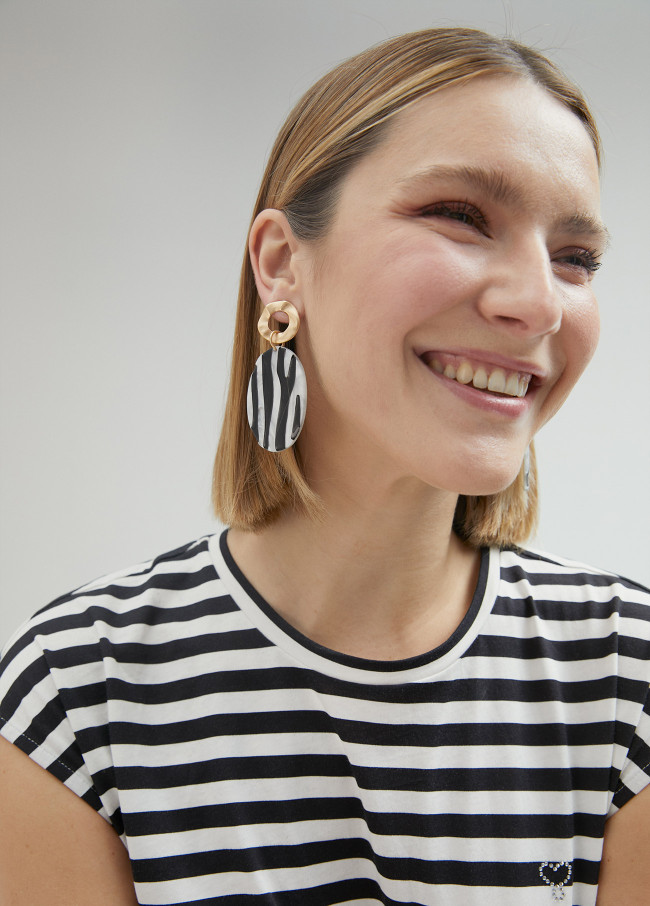 Boucles d’oreilles effet imprimé animal