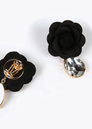 Pendientes flor tejido con joya