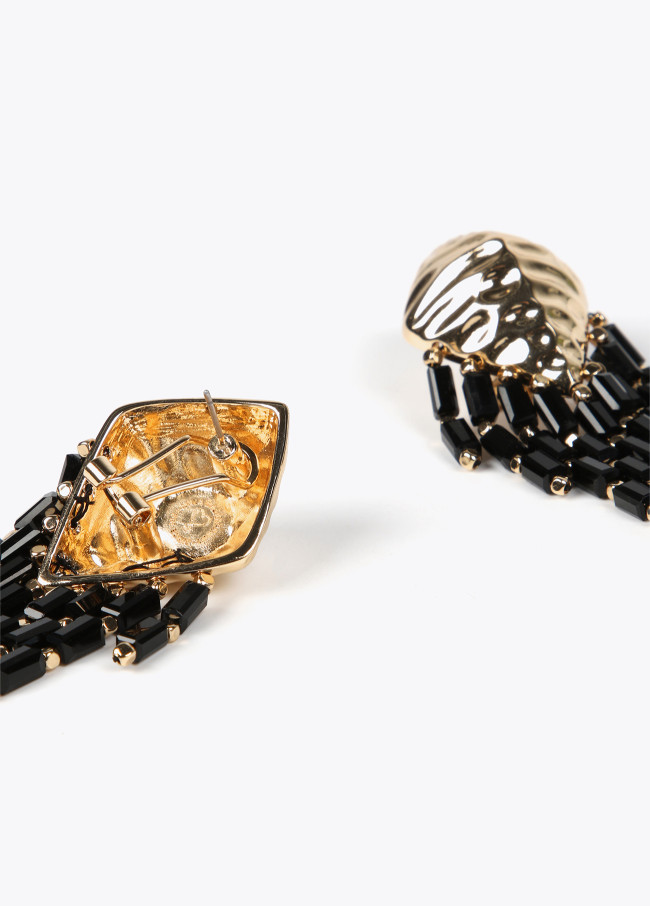 Gold-toned cascading effect earrings