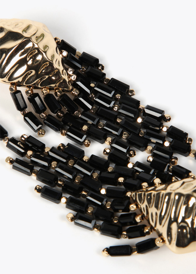 Gold-toned cascading effect earrings