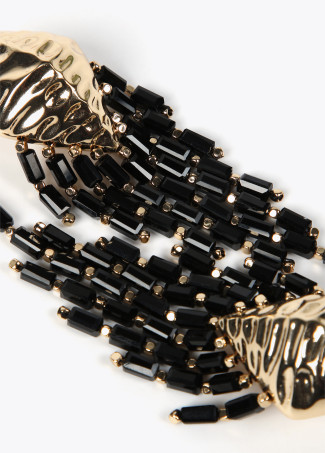 Gold-toned cascading effect earrings