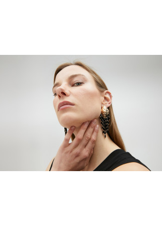Gold-toned cascading effect earrings