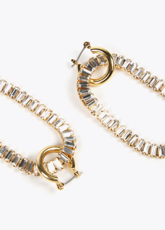 Shiny multi-rhinestone earrings